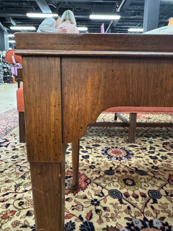 VINTAGE Wood Mirrored-Top Tea Table