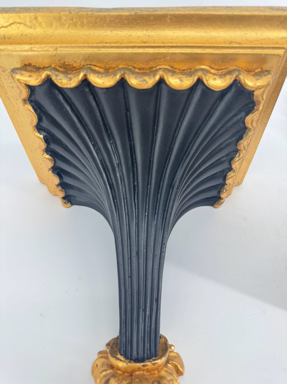 Black & Gold Wood Pair of Wall Brackets