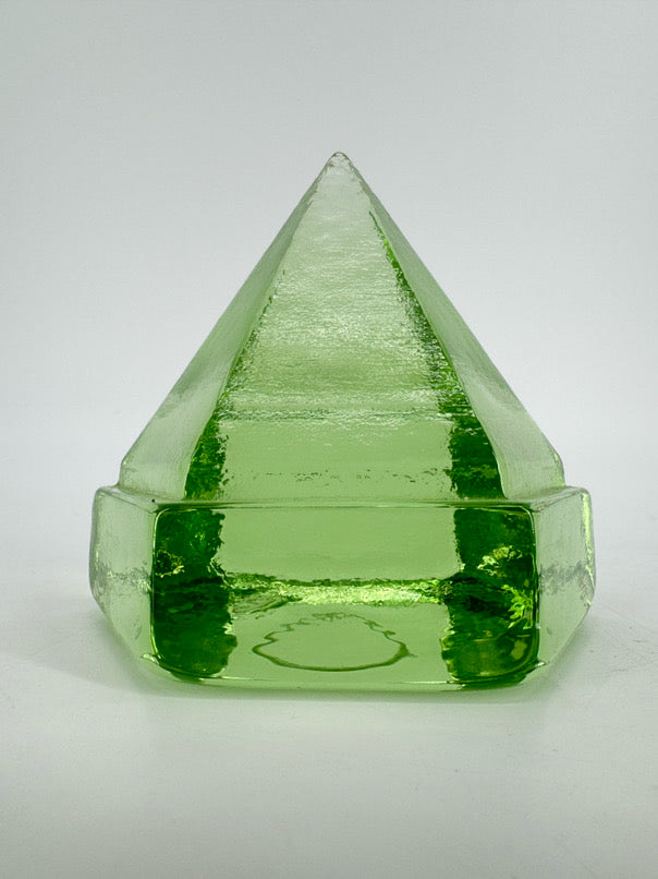 Light Green Glass Hexagonal Pyramid
