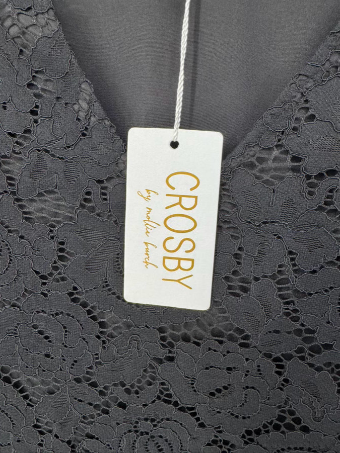 CROSBY BY MOLLIE BURCH Size M Black Lace Haley Dress NWT
