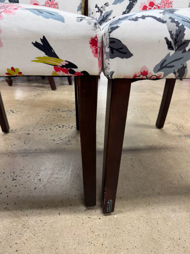 SKYLINE IMPORTS Pink & Gray Floral Pair of Chairs
