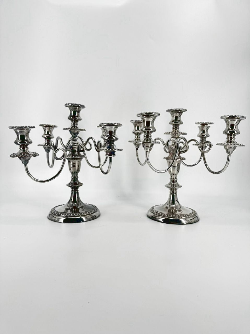 Silver Plate 4-Arm Pair of Candelabras