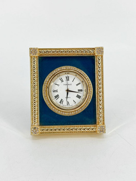 FABERGE Teal & Gold Small Clock