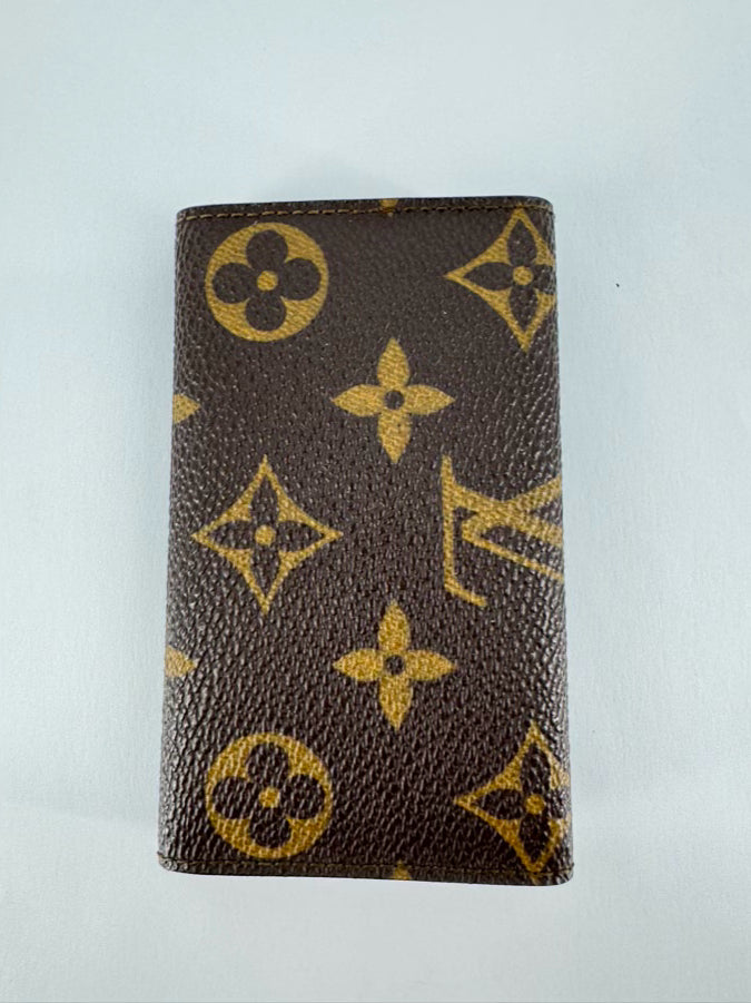 LOUIS VUITTON Brown Logo Leather 6-Key Ring Holder