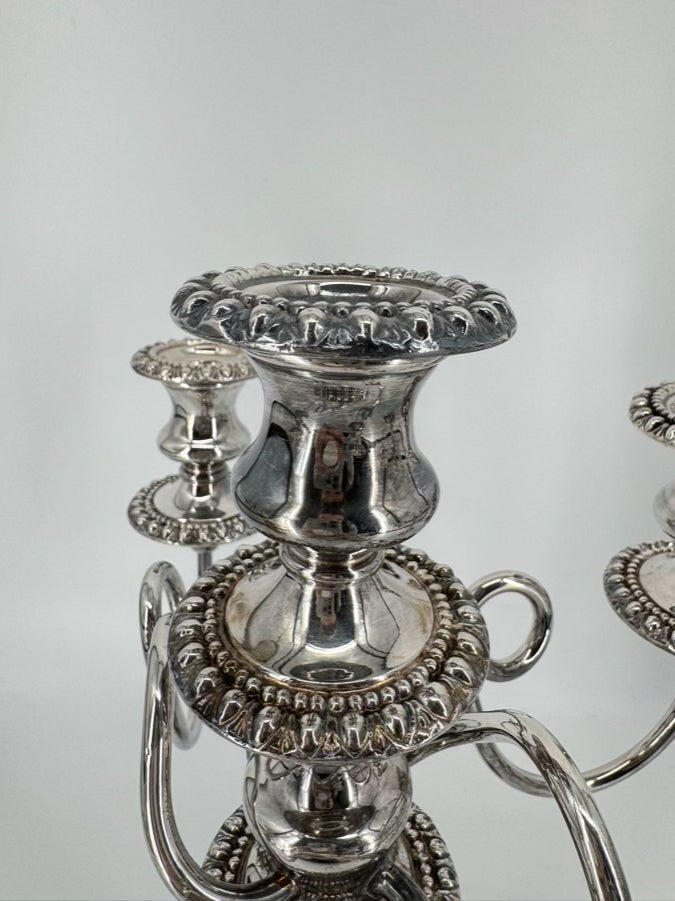 Silver Plate 4-Arm Pair of Candelabras
