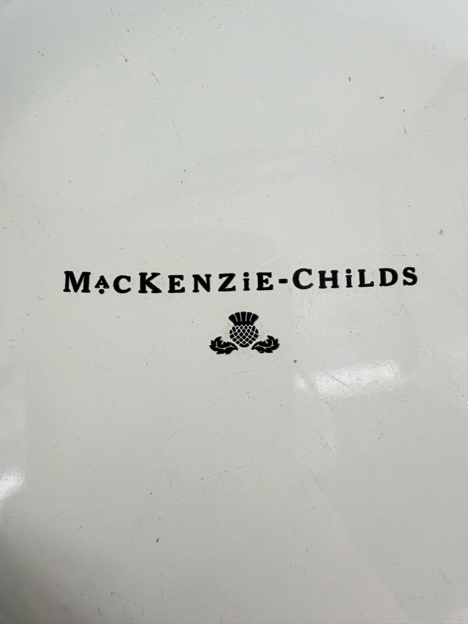 MACKENZIE CHILDS Courtly Check Black & Cream Metal Serving Bowl