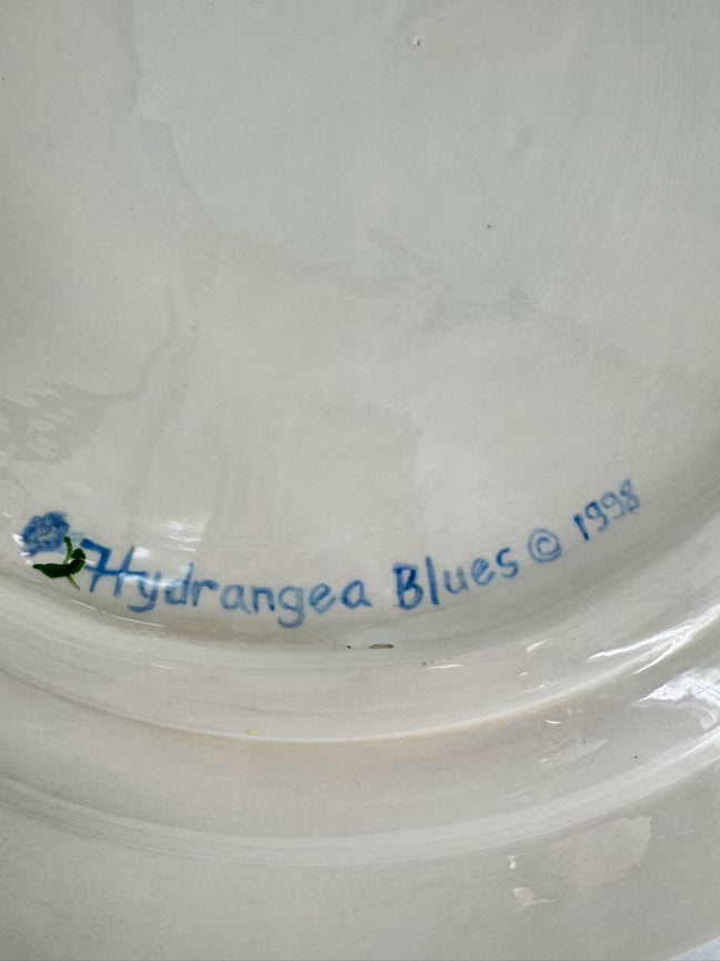 Blue & Green Ceramic Hydrangea Blues Decorative Plate