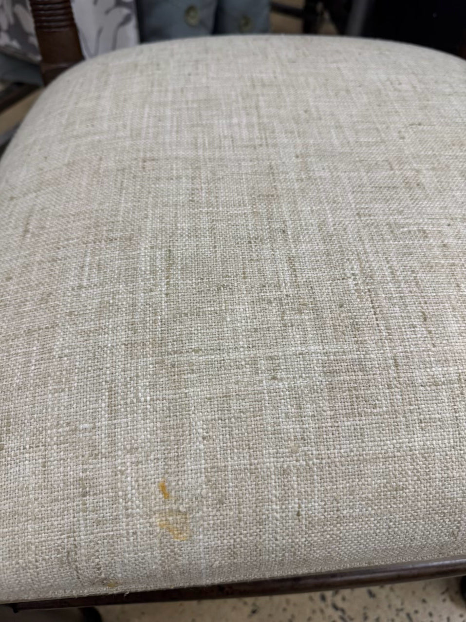 Dark Wood Cream Upholstered Pair of Side Chairs