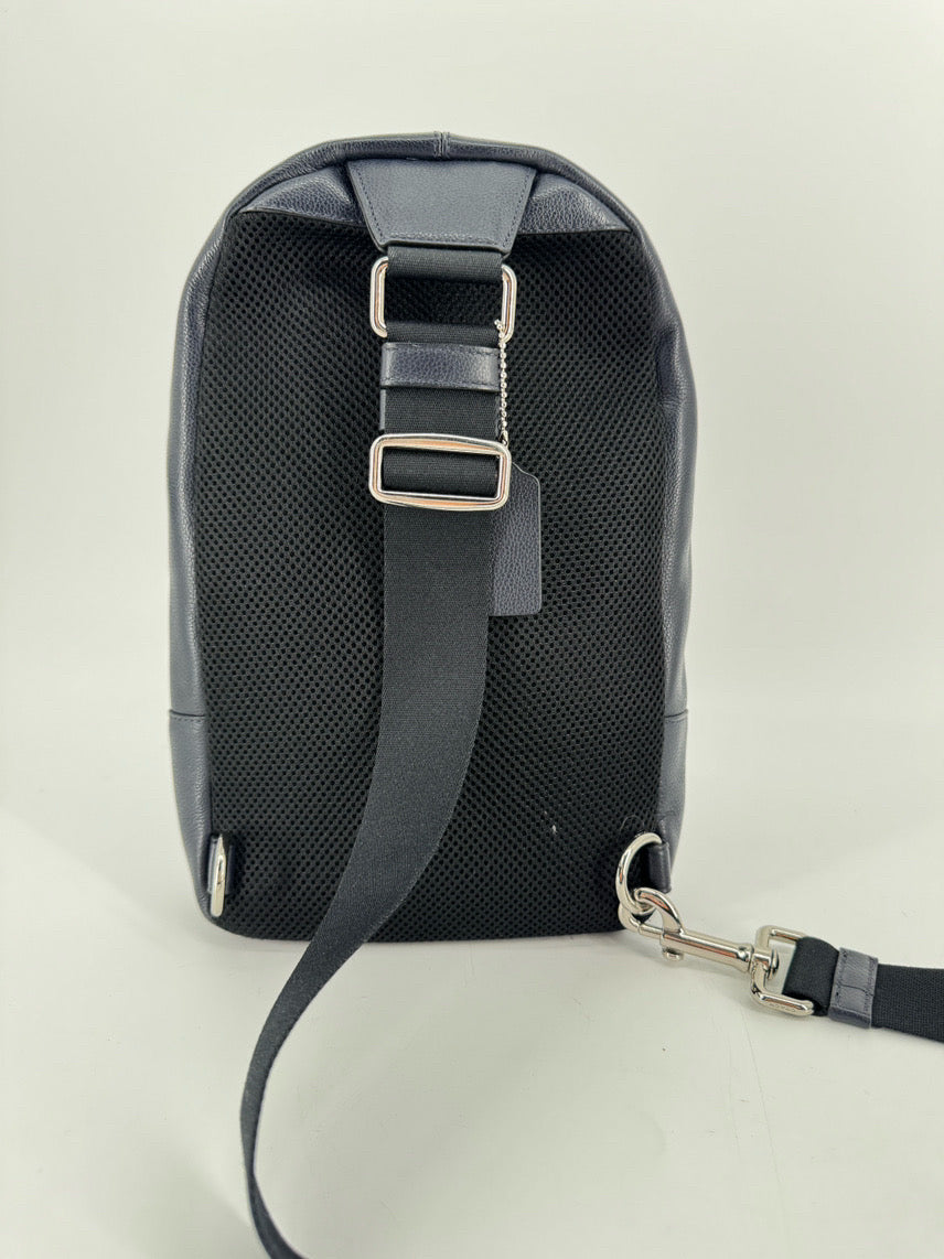 COACH Black & Navy Charles Varsity Sling Backpack