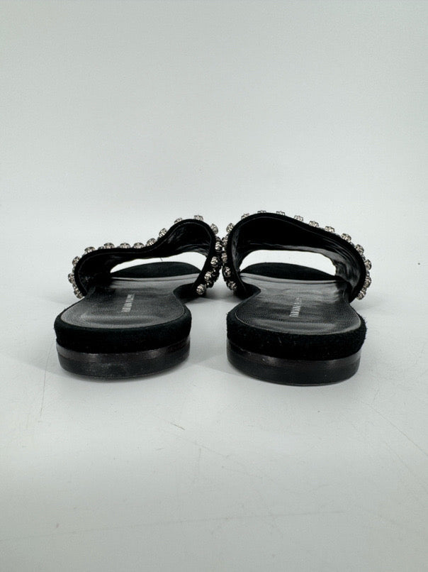 FABIANA FILIPPI Size 37 Black Crystal Detail Sandals