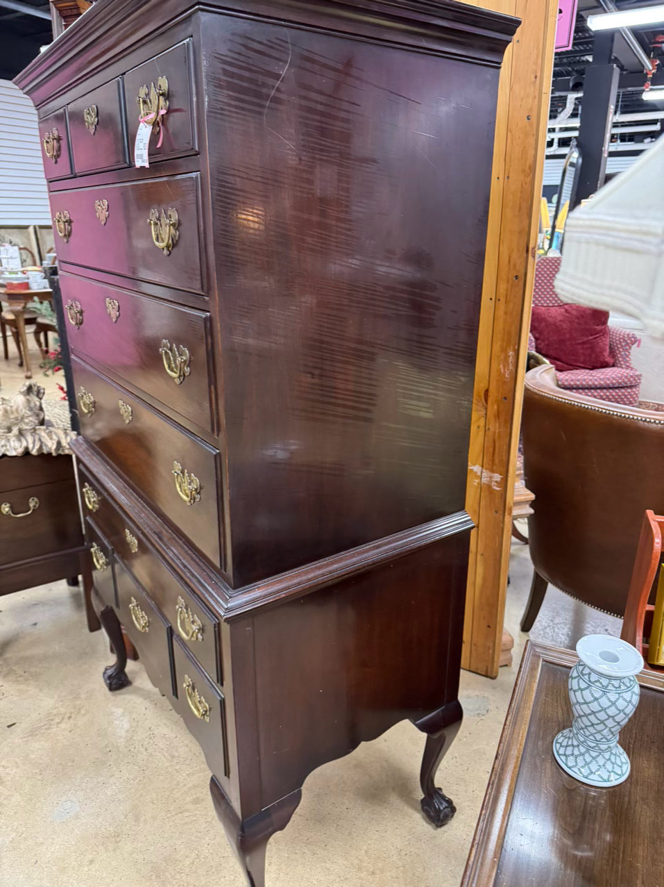 JOHN STUART INC. Wood Ball & Claw 8-Drawer Highboy