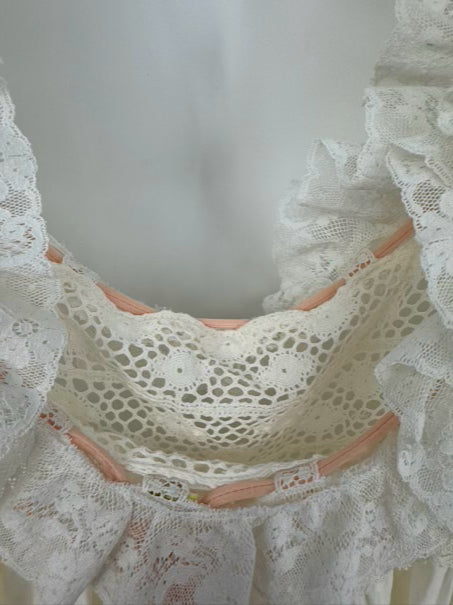 BONNIE STRAUSS Size S Cream Lace Detail Nightgown