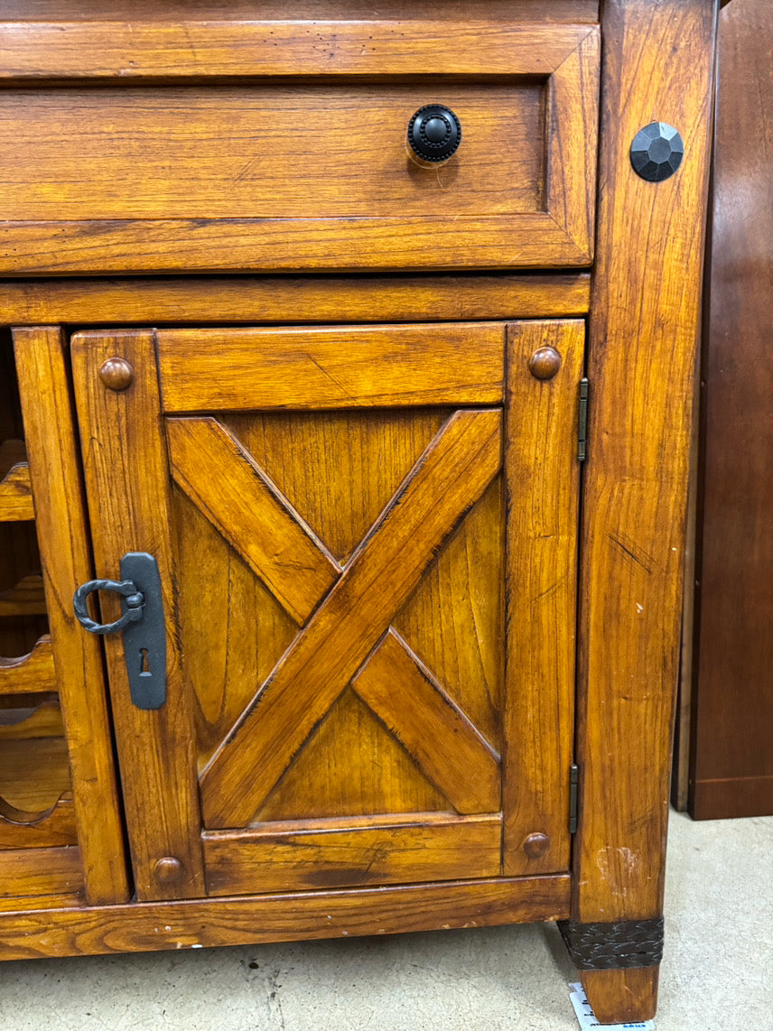 Wood 2-Piece Mirrored China Cabinet