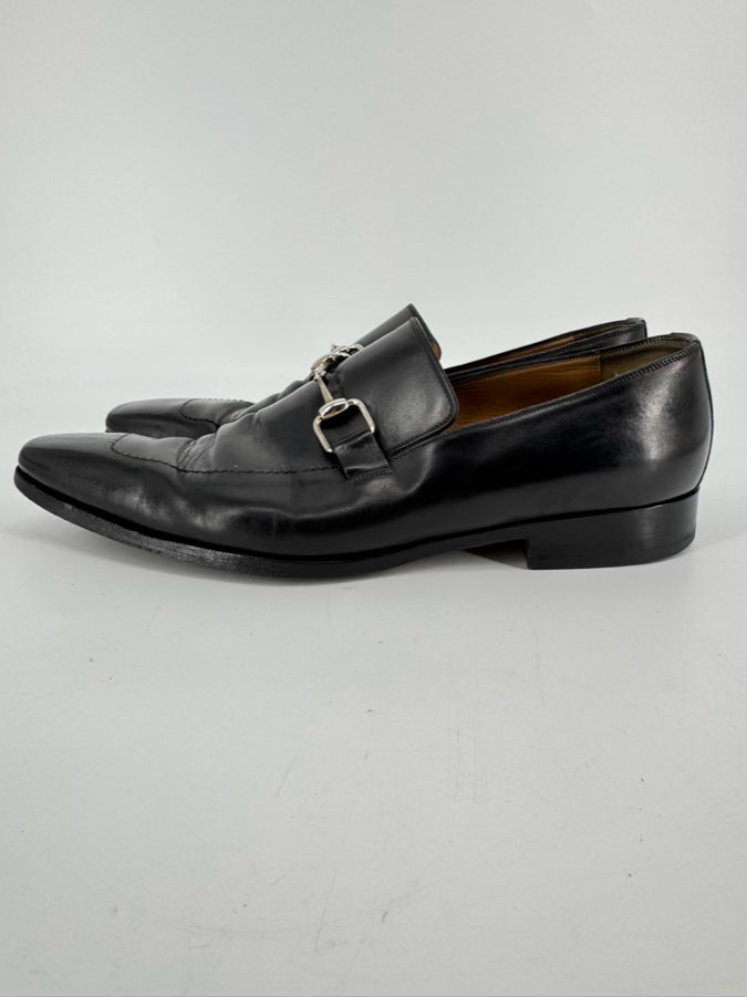 GUCCI Size 11 Black Leather Dress Shoes