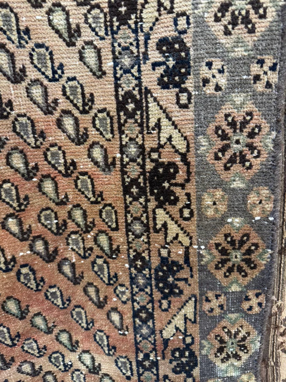 Shrimp & Gray Turkish Style Wool Area Rug