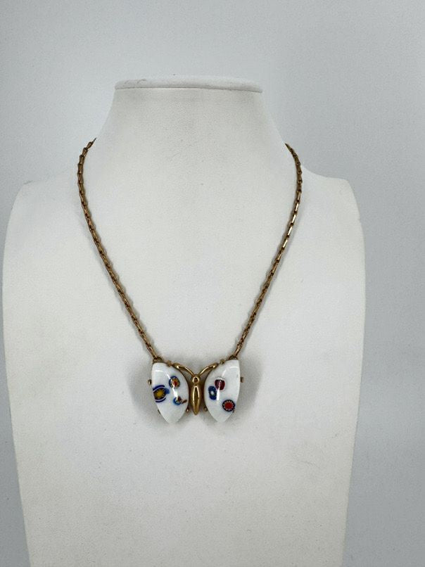 EISENBERG ICE Gold Tone Butterfly Pendant Necklace