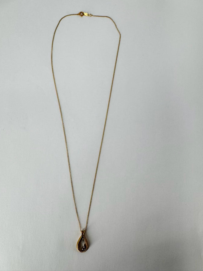14K Diamond Teardrop Necklace