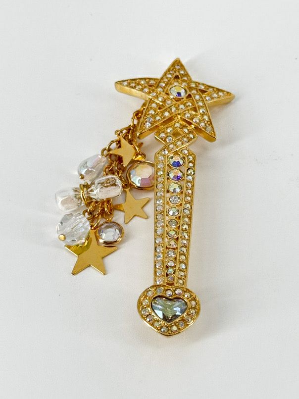 KIRKS FOLLY Gold Tone Magic Wand Brooch