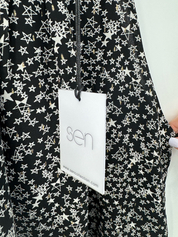 SEN Size XS Black Stars Skirt Set NWT