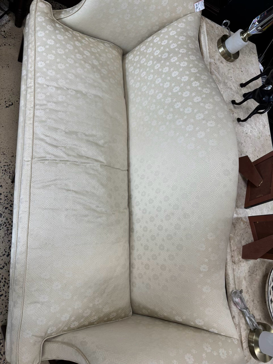 HICKORY CHAIR Pale Yellow Chippendale Sofa