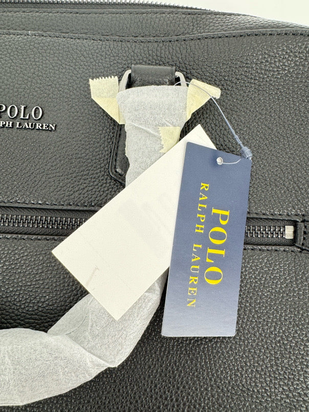 POLO RALPH LAUREN Black Leather Briefcase NWT