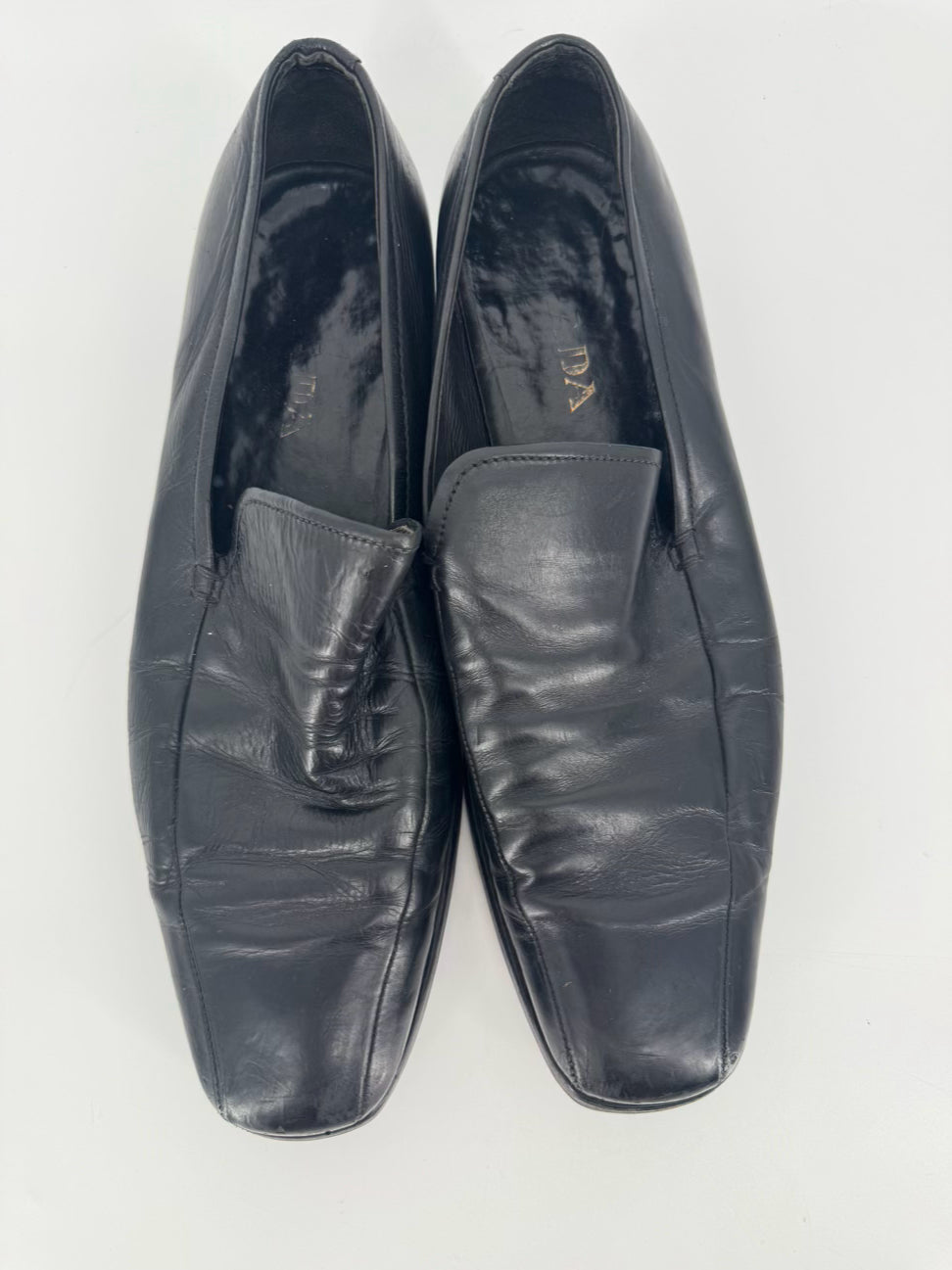 PRADA Size MENS 10 Black Leather Dress Shoes