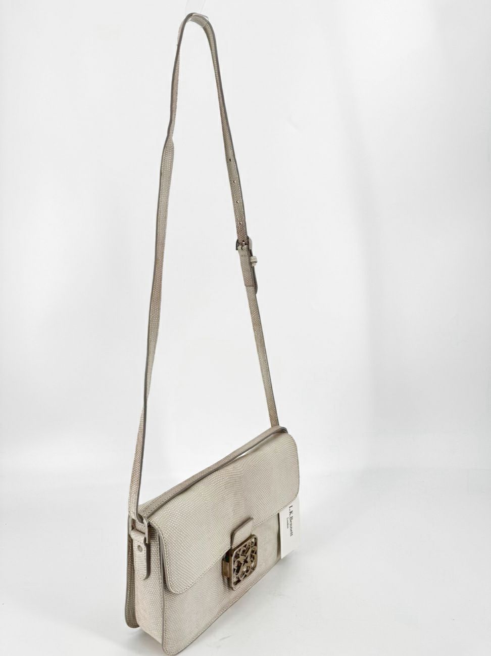 L.K. BENNETT Off White Pebbled Leather Handbag NWT