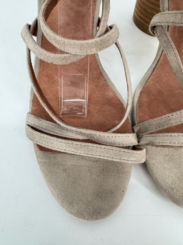 JEFFREY CAMPBELL Size 7 Gray Suede Despina Heels