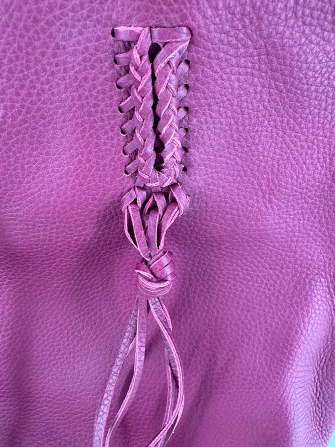 TODS Wine Leather Tassel Tote NWT