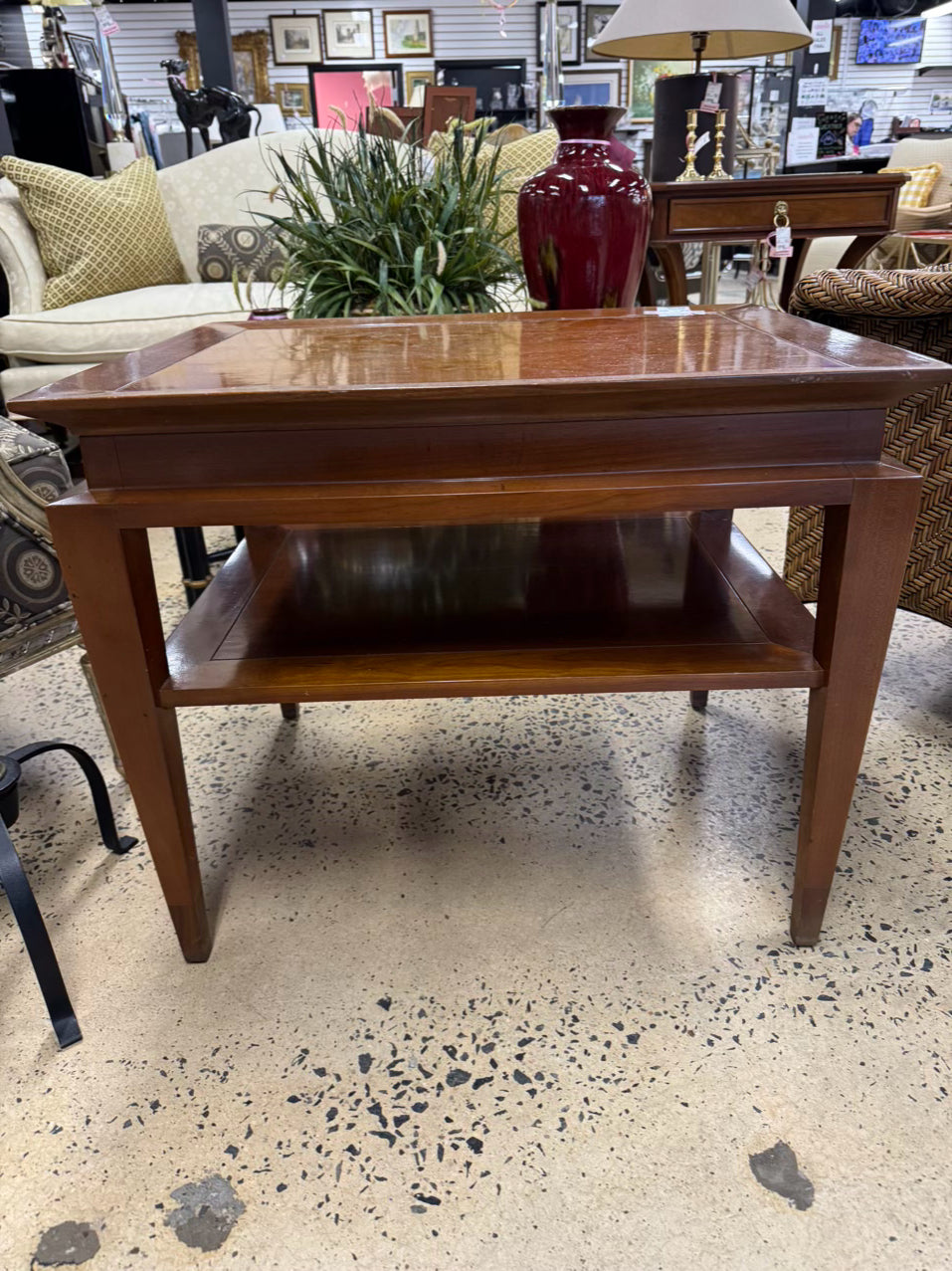 TOMLINSON Wood Mid Century Tiered Side Table