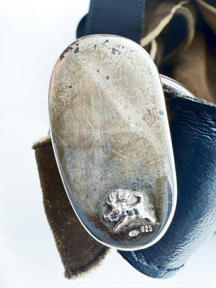 HALDER STERLING SILVER Chocolate, Navy & Cream Purse w/ Interchangeable Strap