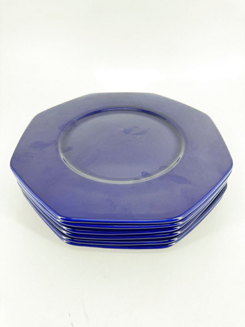 ESTE C.E. Navy Octagonal Set of 6 Chargers