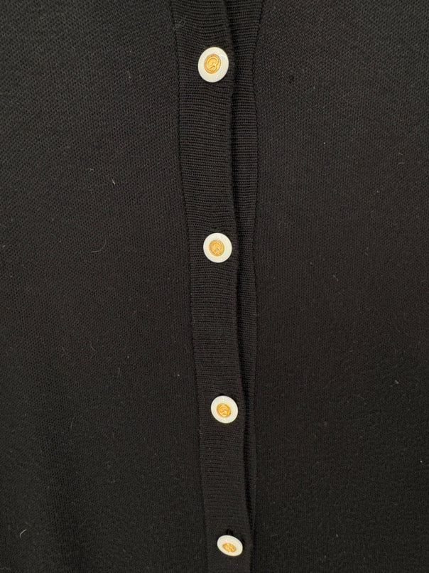 ST JOHN SPORT Size L Black Short Sleeve Cardigan