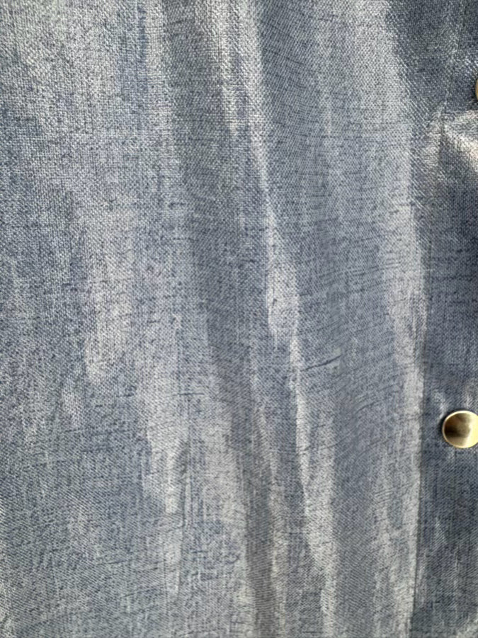ROXY WELLS TYLER WELLS Size S Blue Reversible Linen Rain Jacket