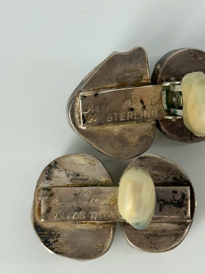 REBECCA COLLINS Sterling Silver Citrine & Peridot Clip On Earrings