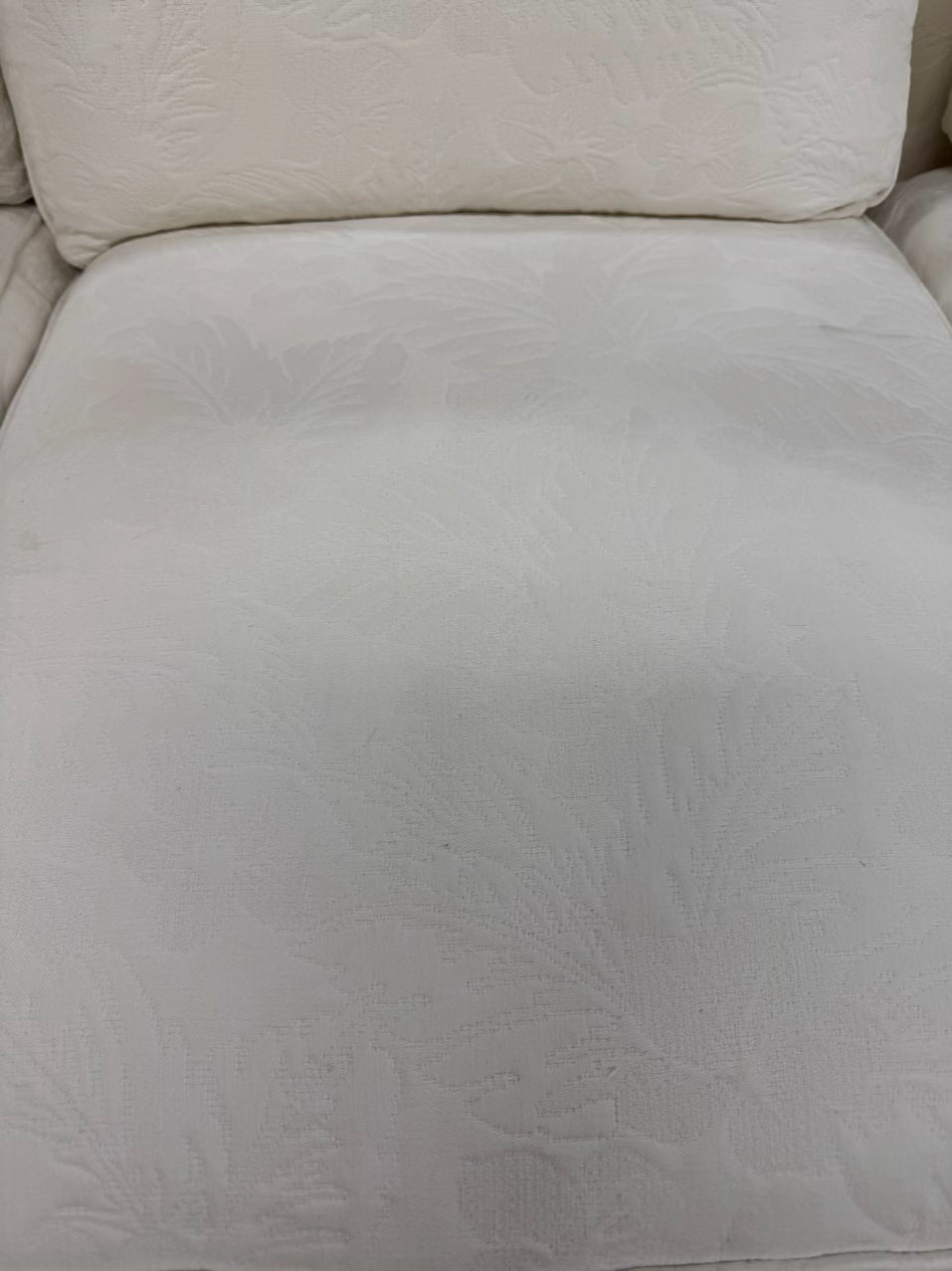 White 3-Cusion Quilted Sofa