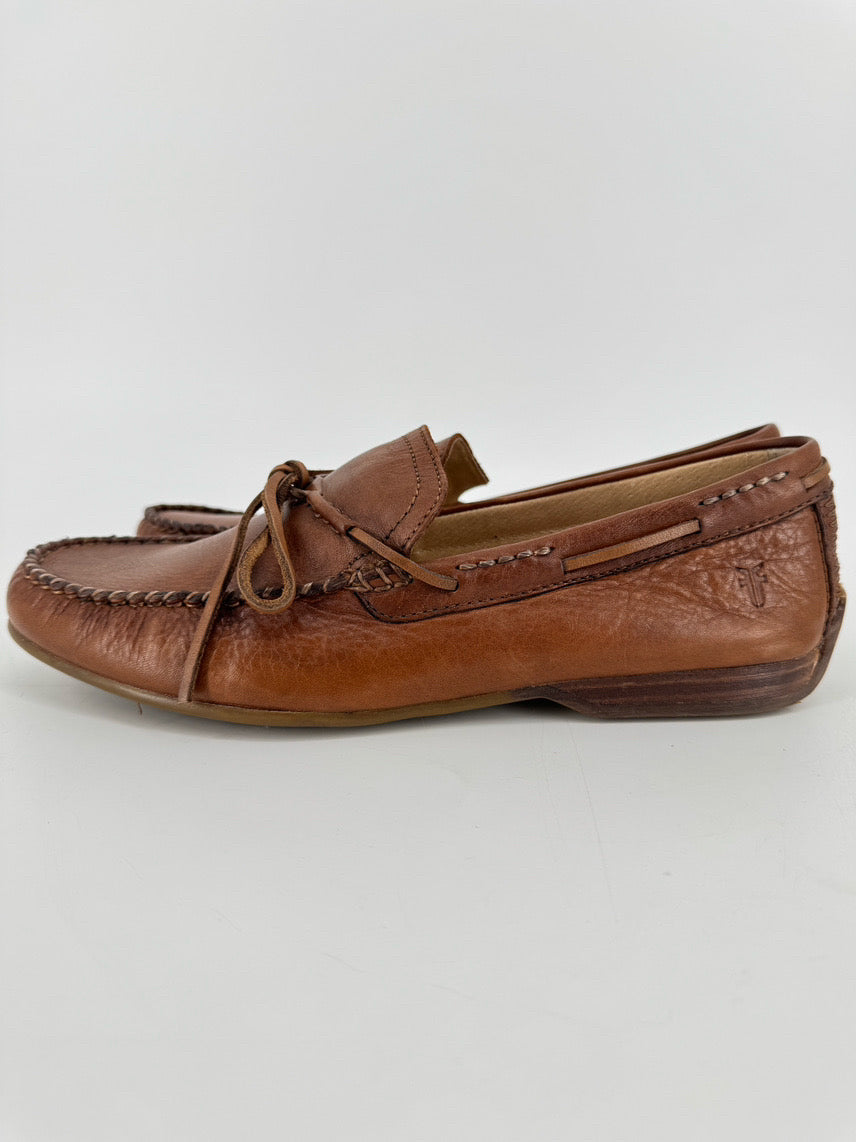 FRYE Size 9.5 Cognac Leather Loafers