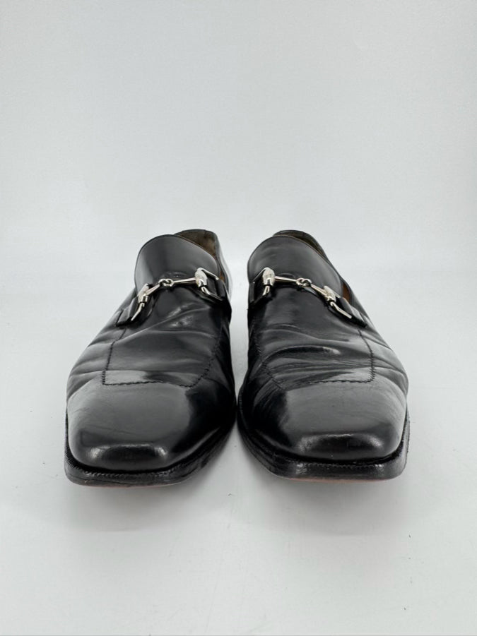 GUCCI Size 11 Black Leather Dress Shoes