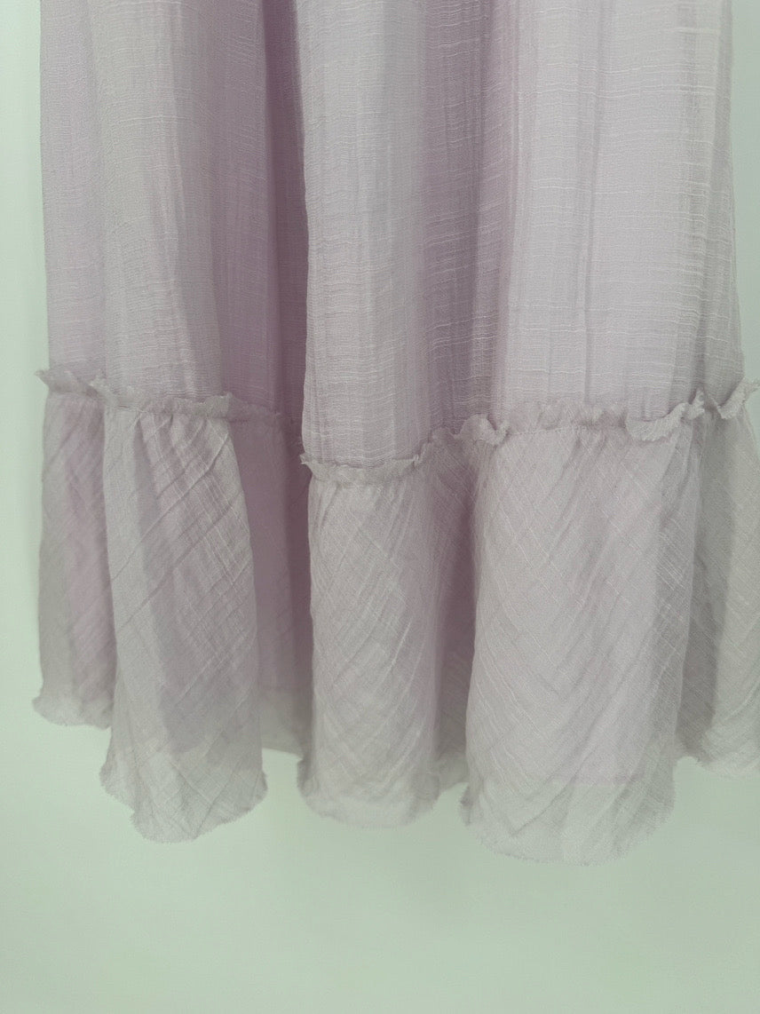 L'AGENCE Size 8 Lilac Ruffle Halter Dress