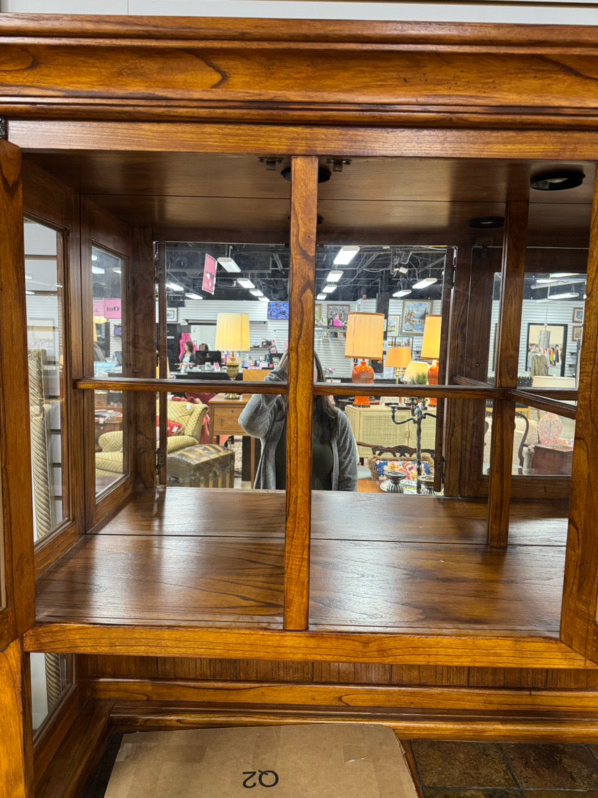 Wood 2-Piece Mirrored China Cabinet