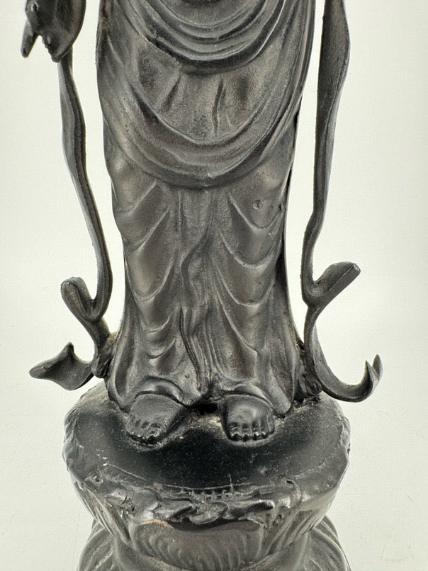 Black Cast Iron Buddhist Figure Statue
