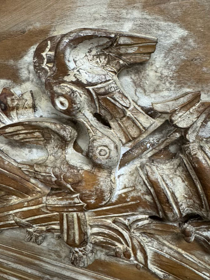Carved Wood Birds Mirror