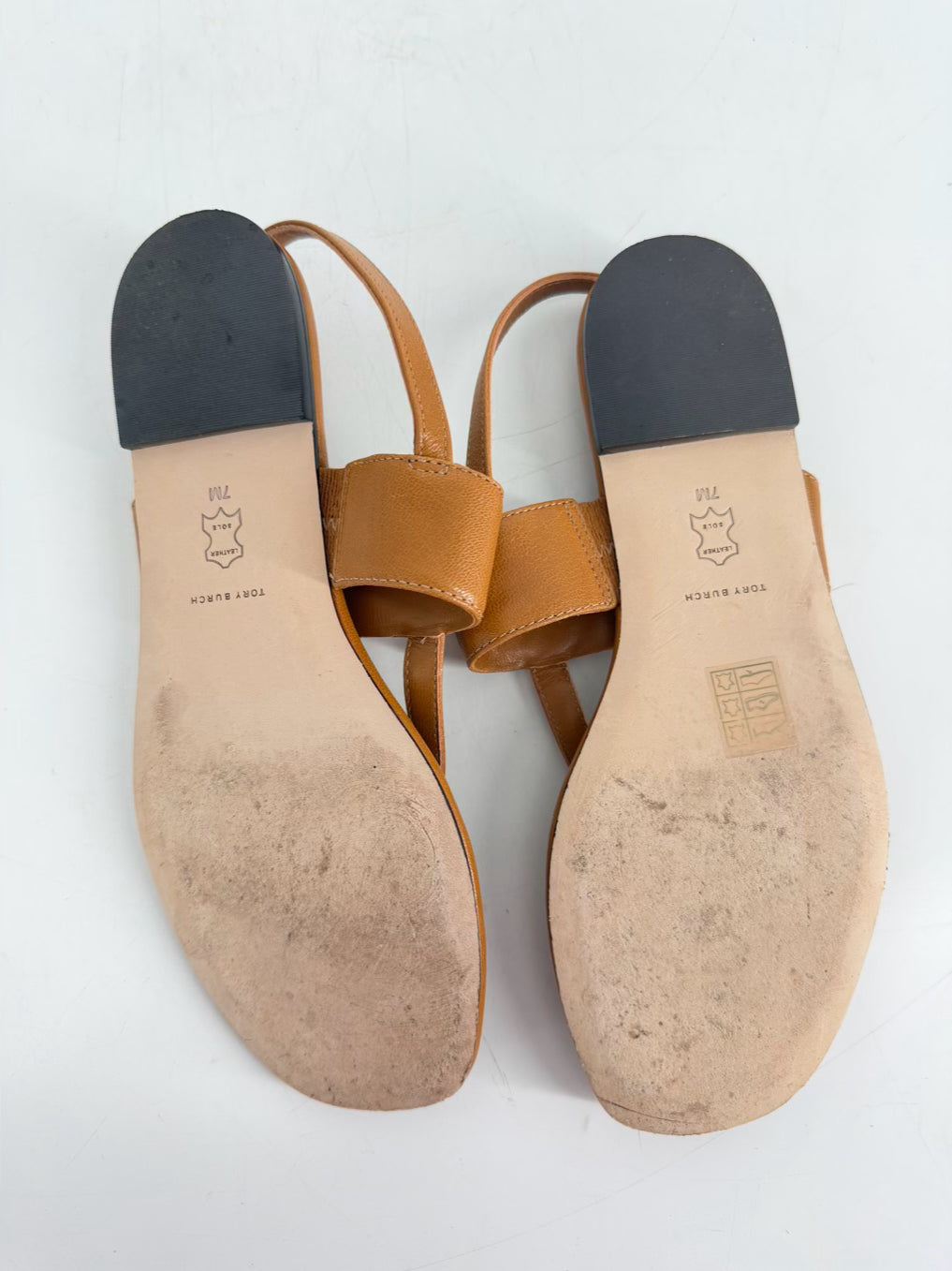 TORY BURCH Size 7 Caramel Leather Sandals