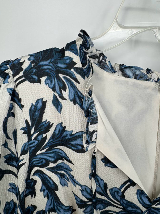 ADRIANNA PAPELL Size 16 Navy Floral Print Dress NWT