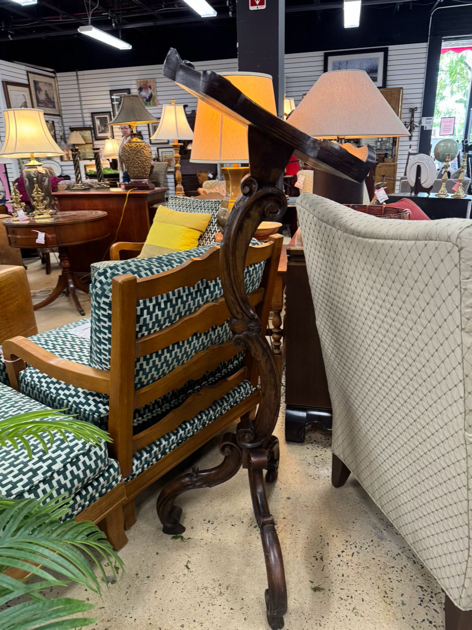Carved Wood Music Stand