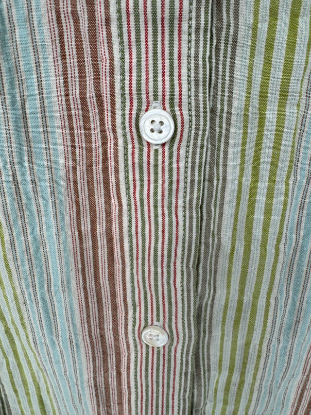SUNDAYS Size L Print Stripe Emmie Blouse NWT