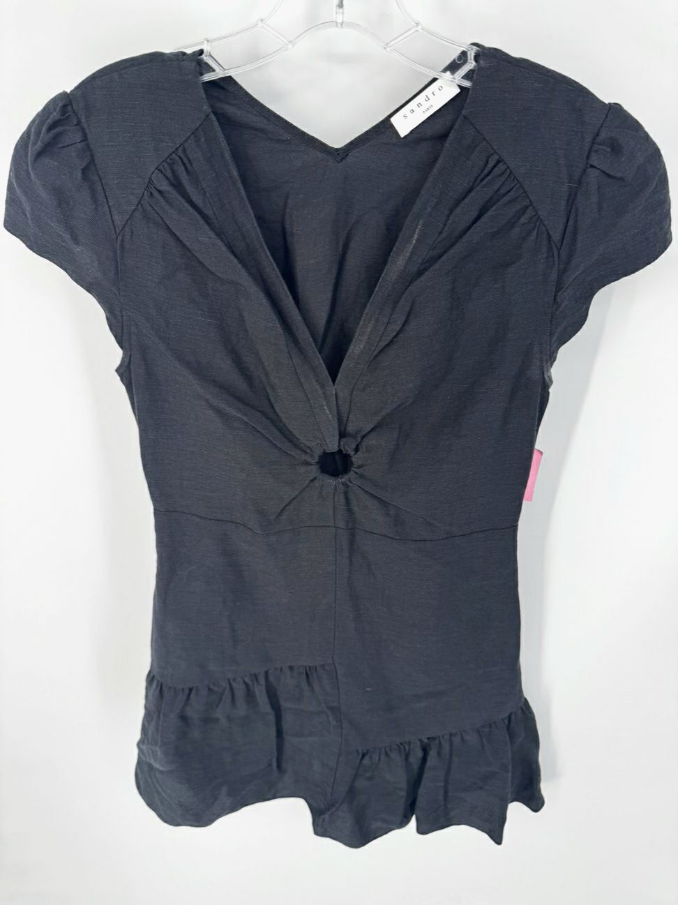 SANDRO Size 36 Black Cutout Detail Dress