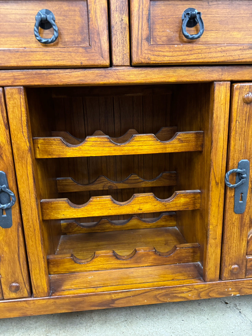 Wood 2-Piece Mirrored China Cabinet
