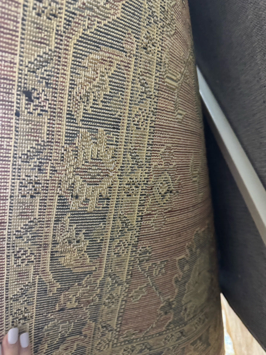 Brick & Cream Wool Area Rug
