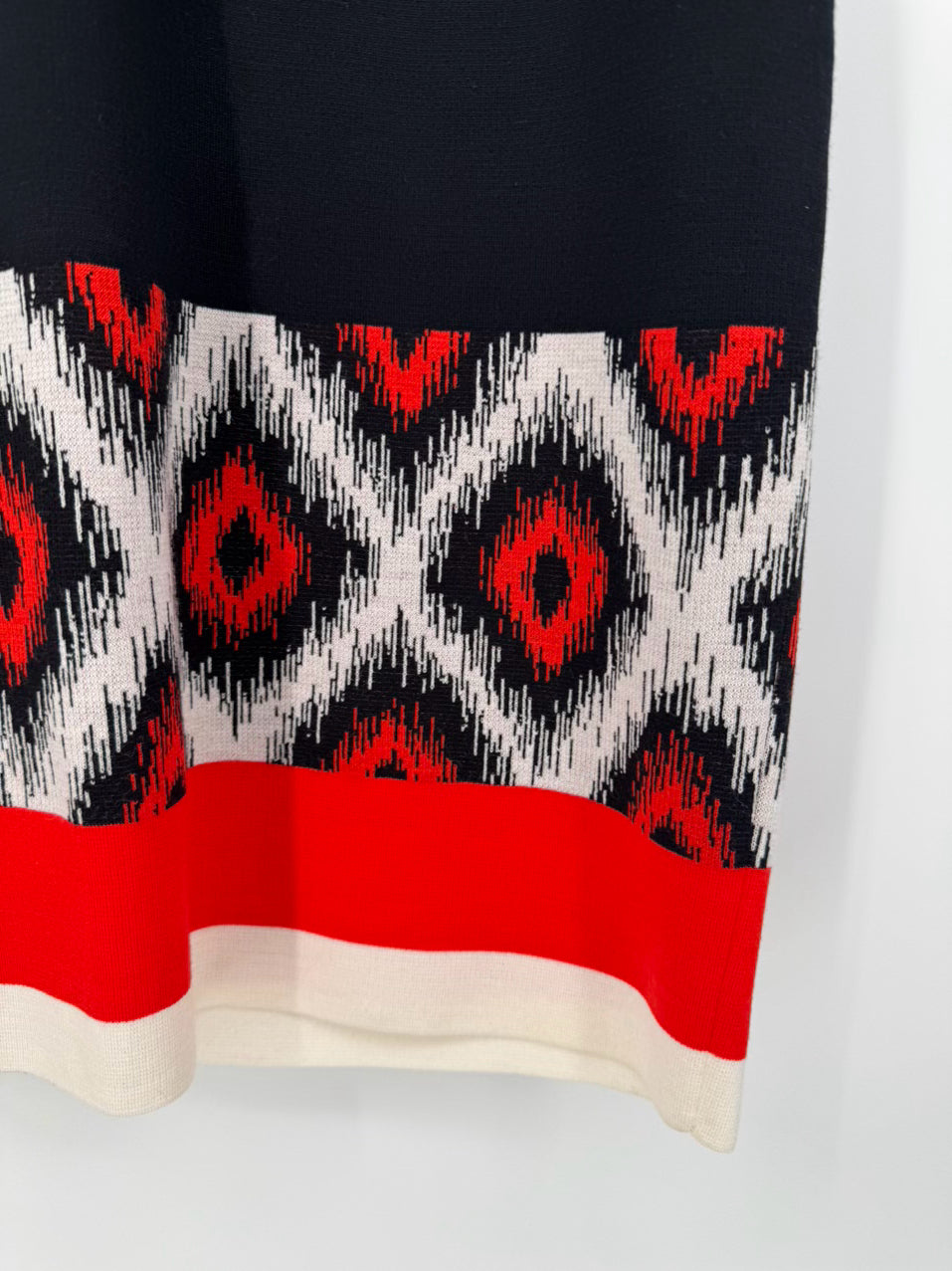 ST JOHN Size 10 Black & Orange Knit Dress